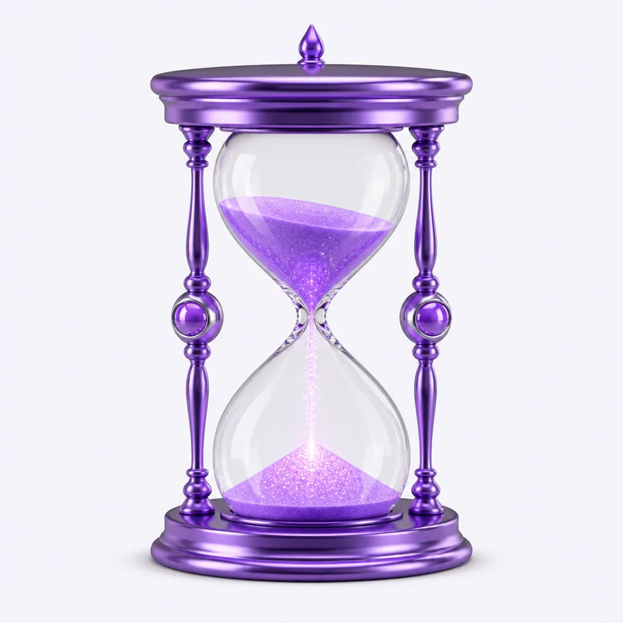 Ornate hourglass — Pink
