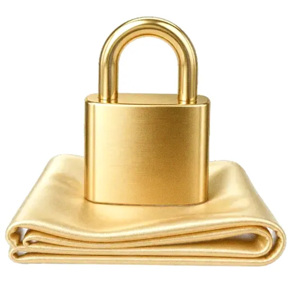 Padlock on folded cloth — Pink