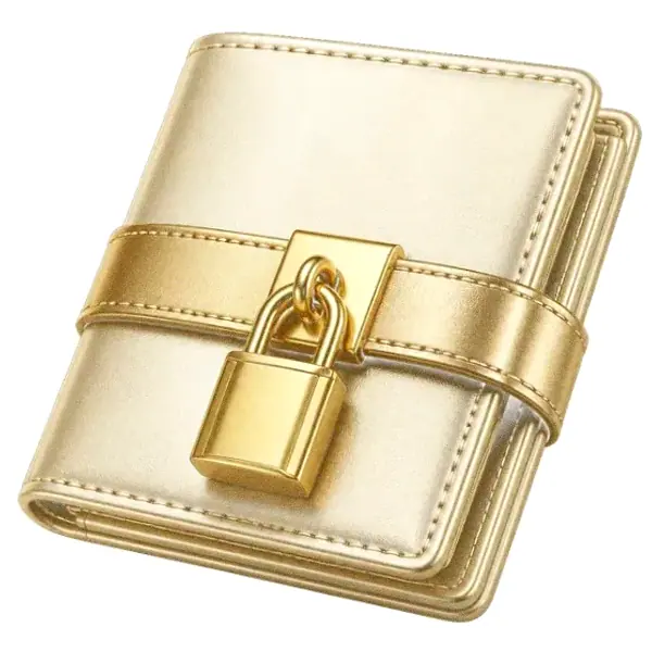 Locked leather wallet — Pink