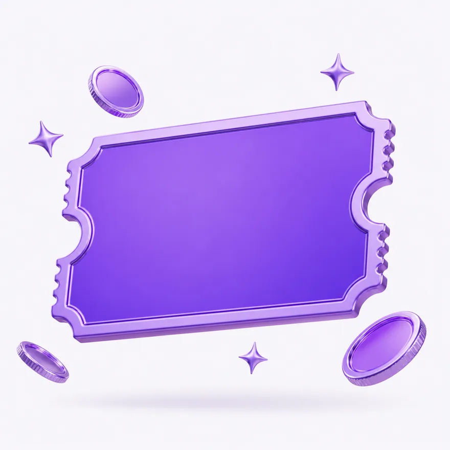 Blank coupon ticket — Pink