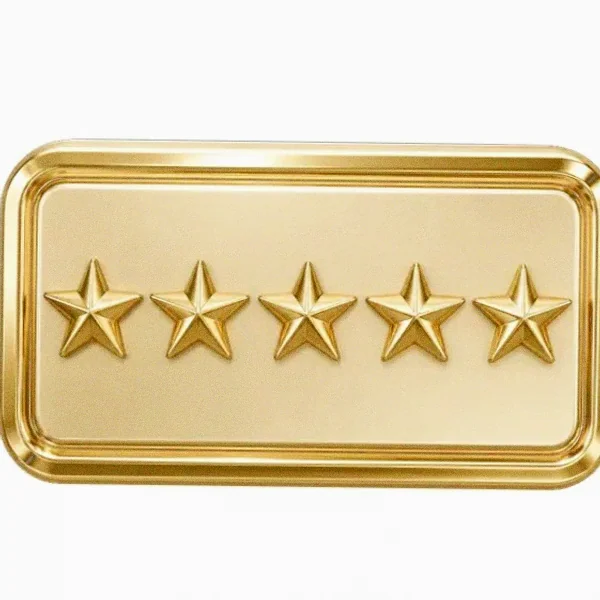 Five-star rating plaque — Pink