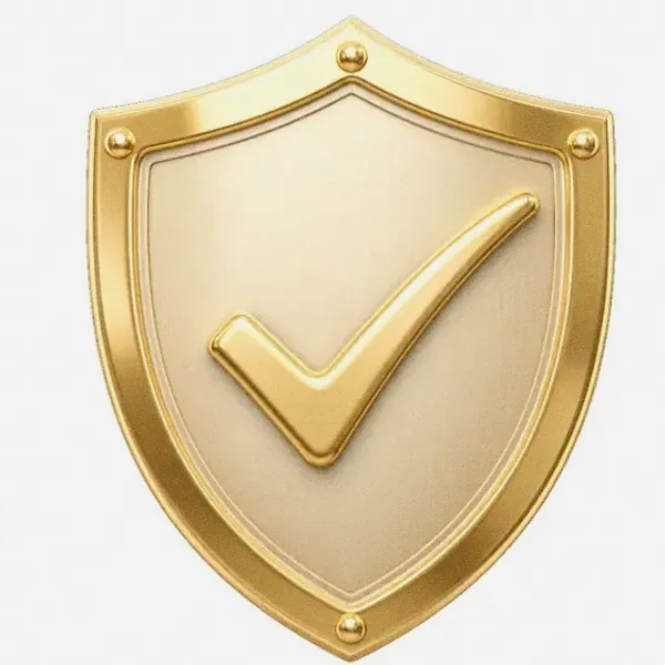 Checkmark shield — Pink
