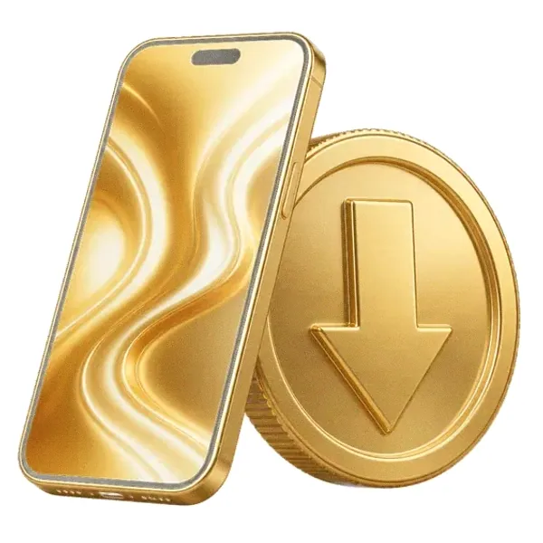 Smartphone and coin — Pink