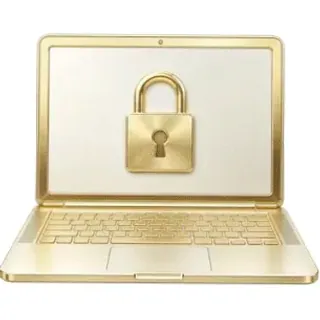 Laptop with padlock — Pink