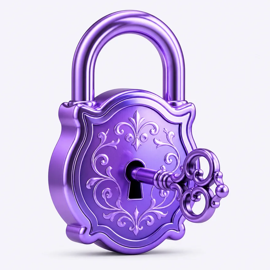 Padlock with key — Pink