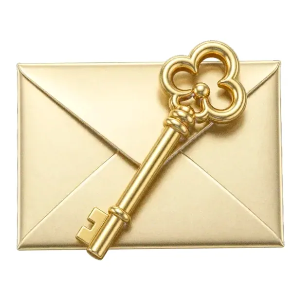 Key on envelope — Pink