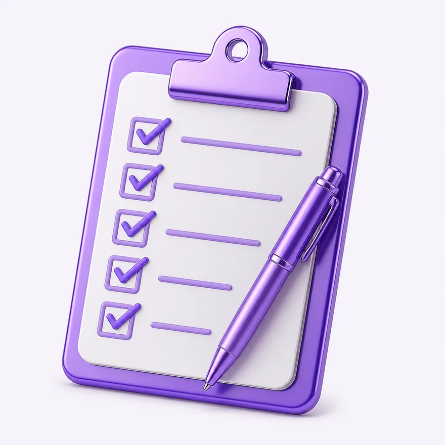 Clipboard checklist — Pink
