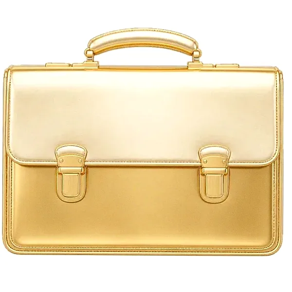 Leather briefcase — Pink