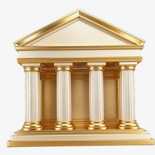 Classical bank building — Pink