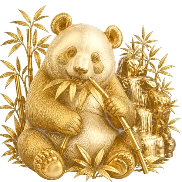Panda eating bamboo — Pink