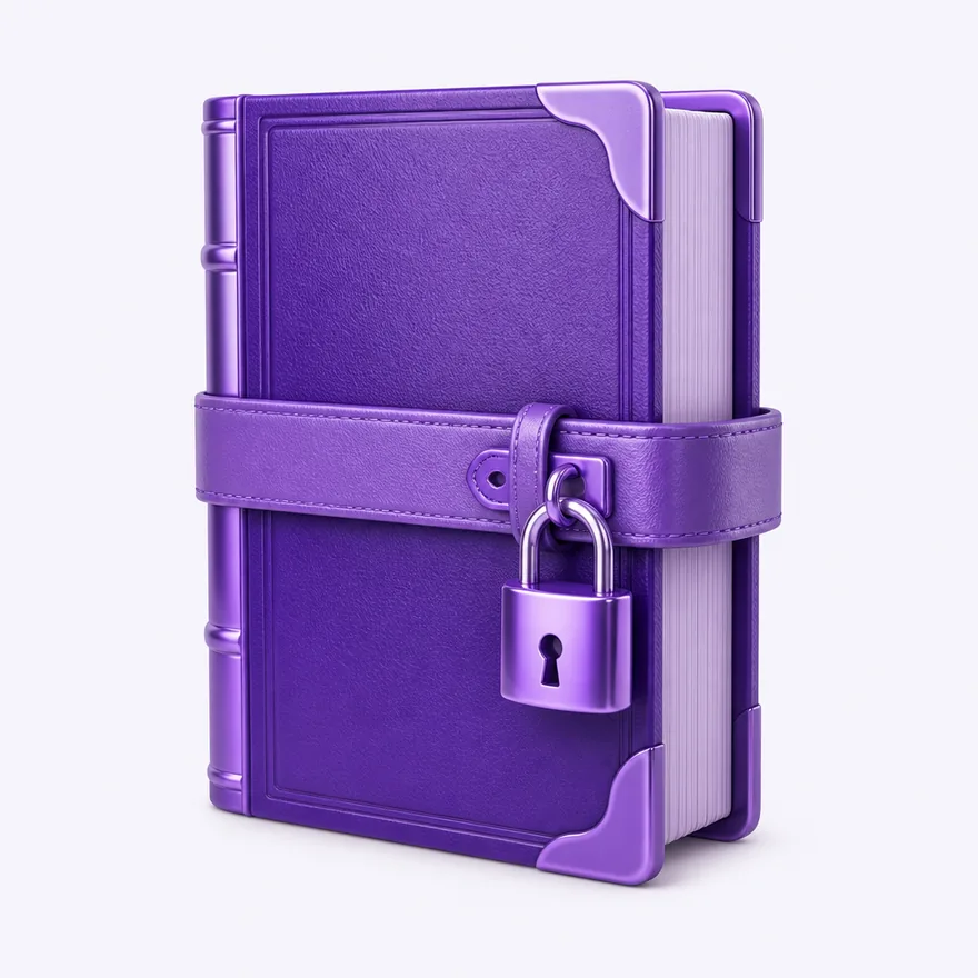 Book with padlock strap — Pink