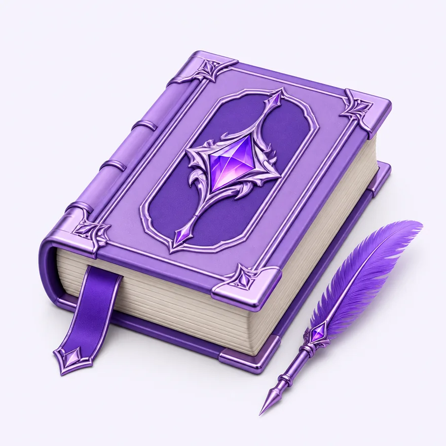 Thick open rulebook — Pink