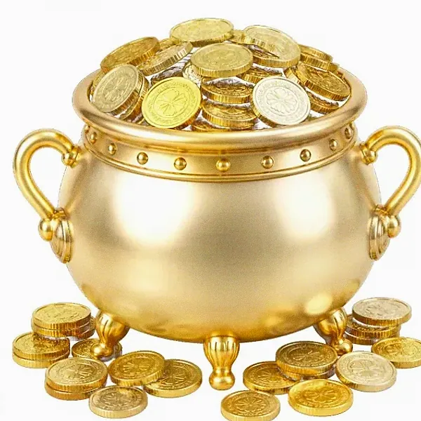Coin-filled cauldron — Pink